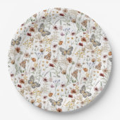 Assiette en papier floral Bohème rustique (Devant)