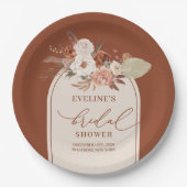 Assiette en papier floral Pampas Terracotta pour B (Devant)