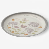 Assiette en papier florale d'automne de gratitude (Angle)