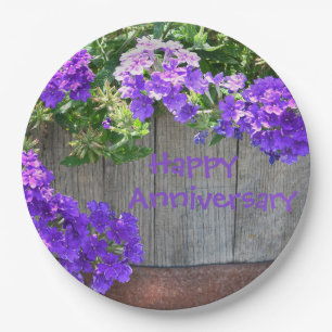 Assiette en papier florale rustique pour anniversa