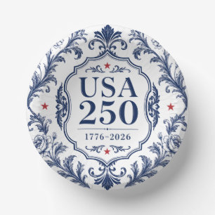 Assiette en papier florale USA 250