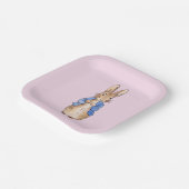 Assiette en papier fond rose lapin classique (Angulaire)