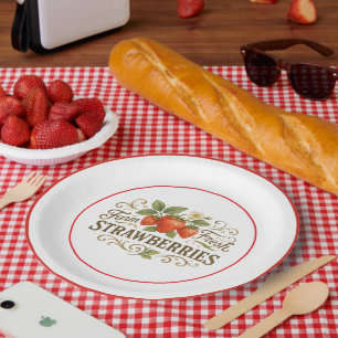 Assiette en papier fraises