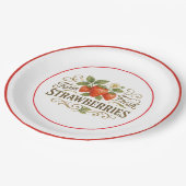 Assiette en papier fraises (Angle)