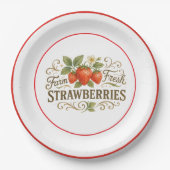 Assiette en papier fraises (Devant)