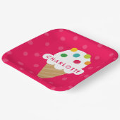 Assiette en papier fuchsia pour fête en forme de c (Angulaire)