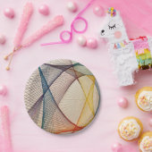 Assiette en papier géométrique colorée (Fête)