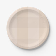 Assiette en papier gingham taupe neutre pour ferme