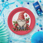 Assiette en papier Gnome Fraise (Fête)