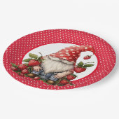 Assiette en papier Gnome Fraise (Angle)