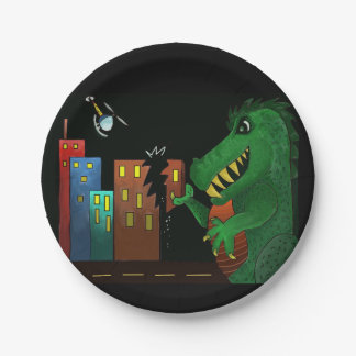 assiette en papier. Godzilla