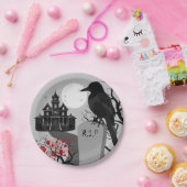 Assiette en papier Halloween gothique effrayant (Fête)