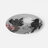 Assiette en papier Halloween gothique effrayant (Angle)