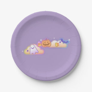 Assiette en papier Halloween Kawaii Fantôme, Citro