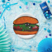 Assiette en papier hamburger (Fête)
