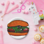 Assiette en papier hamburger (Fête)