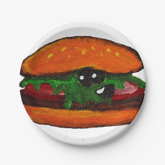 Assiette en papier hamburger (Devant)