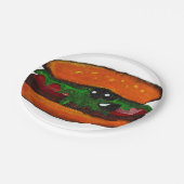 Assiette en papier hamburger (Angle)