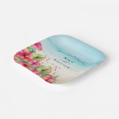 Assiette en Papier Hibiscus de Plage Tropicale (Angulaire)