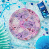 ASSIETTE EN PAPIER: HIBISCUS ET HUMMINGBIRS DE CO (Fête)