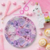 ASSIETTE EN PAPIER: HIBISCUS ET HUMMINGBIRS DE CO (Fête)