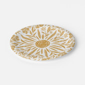 Assiette en papier imprimé floral et soleil (Angle)