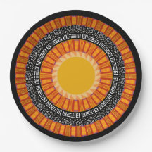 Assiette en papier imprimée Kente Mudcloth moderne