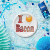 Assiette en Papier J'adore le Bacon (Fête)