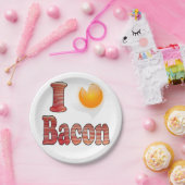 Assiette en Papier J'adore le Bacon (Fête)