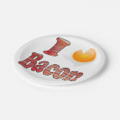 Assiette en Papier J'adore le Bacon (Angle)