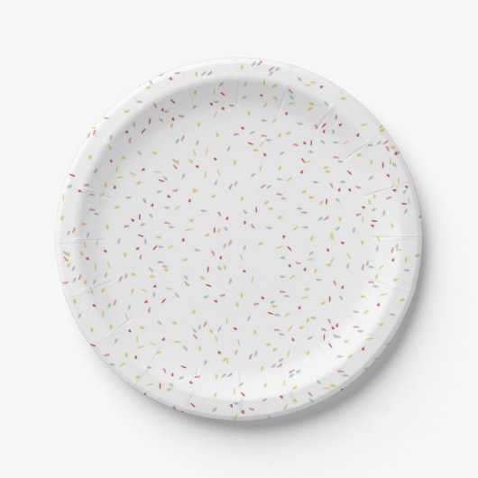 Assiette en papier jetable Confetti Sprinkable (Devant)