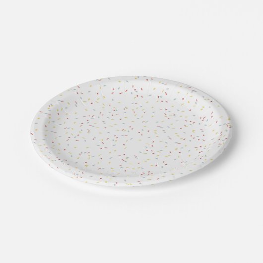 Assiette en papier jetable Confetti Sprinkable (Angle)