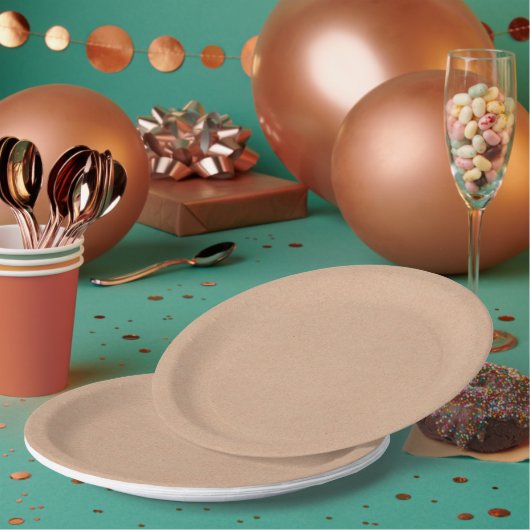 Assiette en papier jetable Rustic Kraft 9" (Multi)