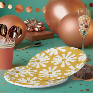 Assiette en papier jolie marguerite scandi