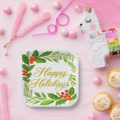 Assiette en papier 'Joyeuses Fêtes' (Fête)