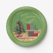 Assiette en papier Joyeux Noël Cozy Bench (Devant)