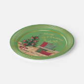Assiette en papier Joyeux Noël Cozy Bench (Angle)