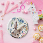 Assiette en papier lapin floral (Fête)