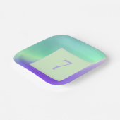 Assiette en papier lavande et verte (Angulaire)