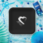 Assiette en papier Lune Coeur (Fête)