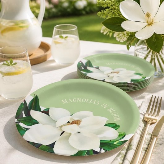 Assiette en papier Magnolia Bloom