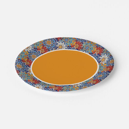 assiette en papier mandala lumineuse (Angle)