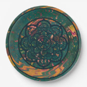 Assiette en papier Mandala ondulé (Devant)