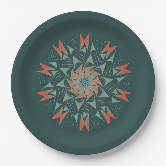 Assiette en papier Mandala Sud-Ouest (Devant)
