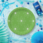 Assiette en papier Marguerite verte (Fête)