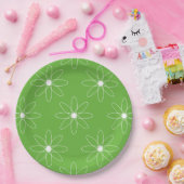 Assiette en papier Marguerite verte (Fête)