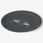 Assiette en papier mariage baroque de luxe (Angle)