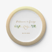 Assiette en papier mariage Eucalyptus (Devant)