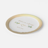 Assiette en papier mariage Eucalyptus (Angle)