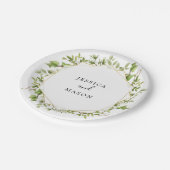 Assiette en papier Mariage verdure de bois (Angle)